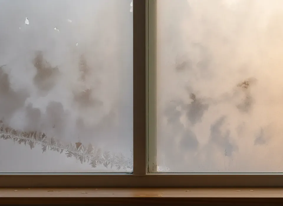 Fogged double-pane window with a failed seal
